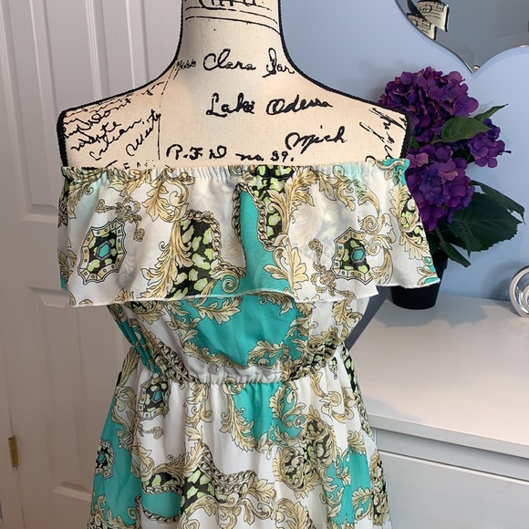 Ali & Kris Strapless High Low Ruffle Mini Dress NWT - Picture 2 of 5